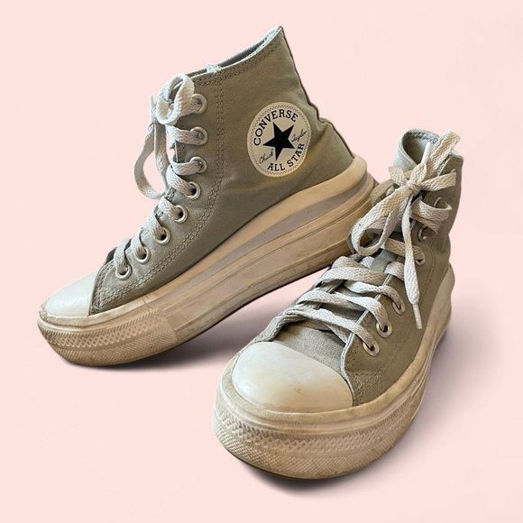 Converse Shoes - Converse All Star Move Platform High-Top Sneakers - Sage Green